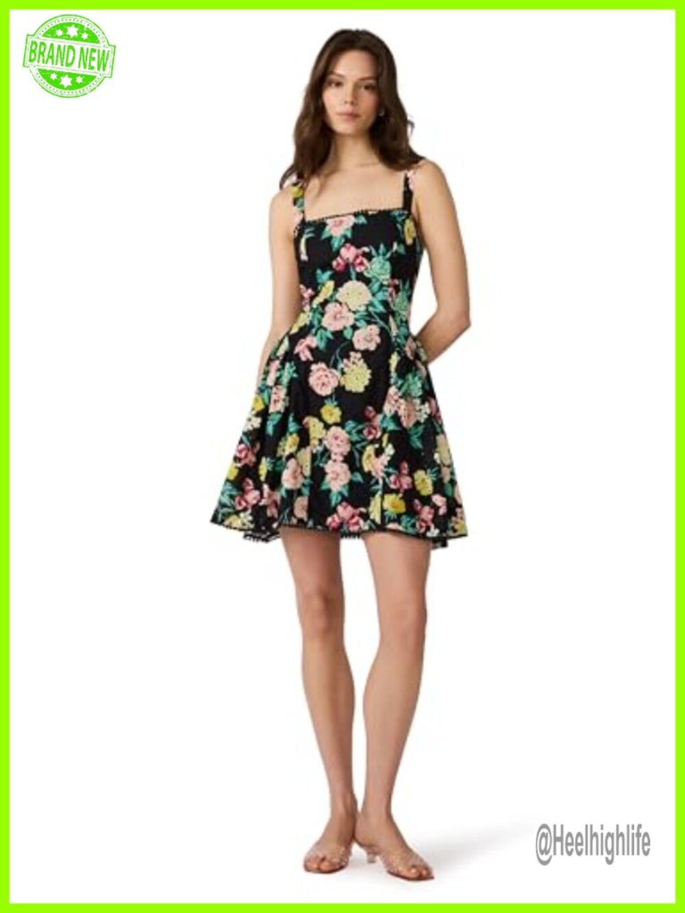 Steve Madden Olympia Dress Fit & Flare Square Neck Sleeveless Midi Casual